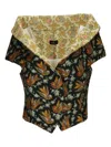 Etro Cropped Off-the-shoulder Jacquard Top