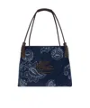 Etro Womens Denim Blue Scuro Libra Denim Shoulder Bag In Black