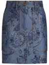 Etro Jacquard Denim Mini Skirt In Blau