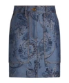 Etro Jacquard Denim Mini Skirt In Blue