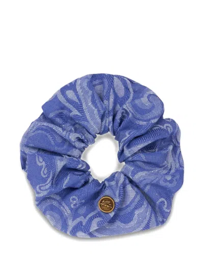 Etro Jacquard Denim Scrunchie