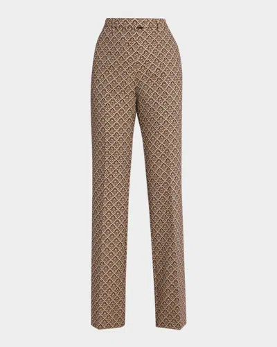 Etro Jacquard Diamond Flare Leg Trouser