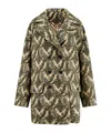 Etro Women Double-breasted Coat With Multicolor Motif In Multicolor