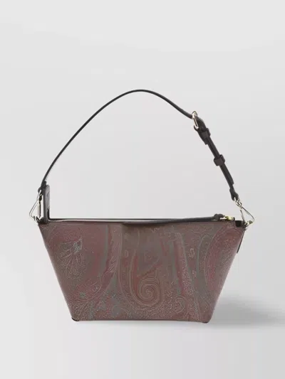 Etro Jacquard Fabric Shoulder Bag In Red