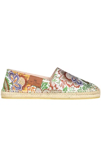 Etro Jacquard Fabric Slides In Multicoloured