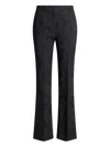Etro Tonal Floral Jacquard Flared Pants In Black