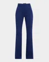Etro Jacquard Flared Trousers In Blu 3