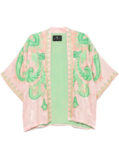 Etro Jacquard Floral Jacket In Multicolor