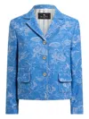 Etro Jacquard Floral-motif Jacket In Blue