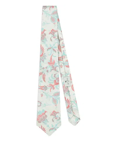 Etro Jacquard Floral Motif Tie In Multi