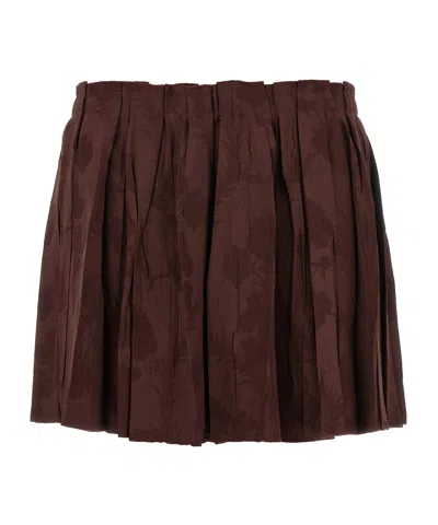 ETRO PLEATED WOOL-BLEND MINI SKIRT