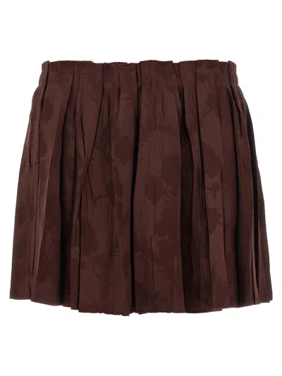 Etro Jacquard Floral Patterned Skirt Skirts Bordeaux In Brown