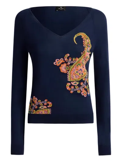 Etro Jacquard Inlay Top In Multi