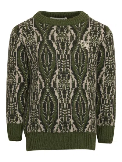 Etro Kids' Jacquard Jumper In Green