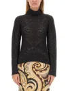 Etro Roll-neck Jacquard Sweater In Black