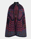 Etro Jacquard Wool And Cotton-blend Cape In Multi