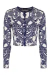 Etro Women's Jacquard Knit Cardigan In Blue