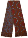 Etro Jacquard Knit Scarf In Brown
