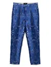 Etro Jacquard-lace Trousers In Blue