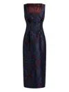 Etro Paisley Jacquard Corset Sheath Dress In Blue