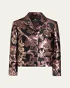 Etro Jacquard Cropped Jacket In Multicolour