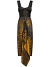 Etro , Jacquard Dress With Draping, Woman, Yellow, Size 40 In Black