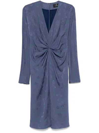 Etro Jacquard-effect Dress In Cornflower Blue In Purple