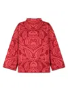 Etro Red Sweater For Girl With Paisley Pattern In Red