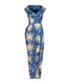 Etro Off-the-shoulder Printed Midi Dress In Blue