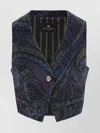 Etro Jacquard Paisley Corduroy Velvet Waistcoat In Multi
