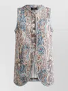 Etro , Jacquard Waistcoat With Floral Paisley Motif, Woman, Multicolour, Size 46 In Multi