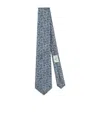Etro Jacquard Silk Tie With Micro Paisley Pattern In Blue