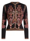 Etro Jacquard Paisley-motif Cardigan In Black
