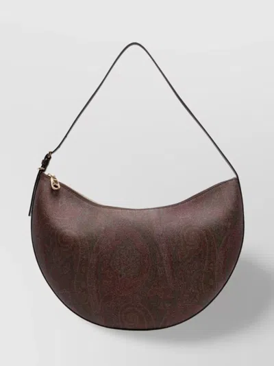 Etro Jacquard Paisley Motif Shoulder Bag In Brown