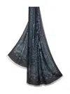 Etro Cotton-blend Jacquard Scarf In Black