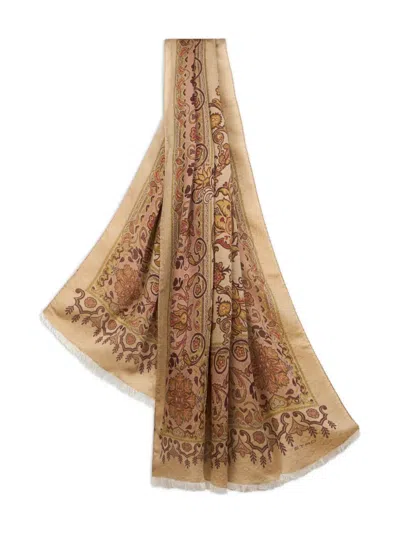 Etro Jacquard-paisley Scarf In Brown