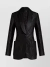 Etro Jacquard Paisley Shawl Lapel Jacket In Black
