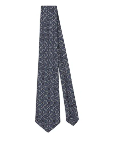 Etro Jacquard Paisley Tie In Brown