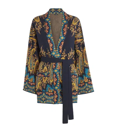 ETRO JACQUARD PAISLEY WRAP CARDIGAN