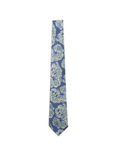 Etro Jacquard Paisley-print Silk Tie In Blue