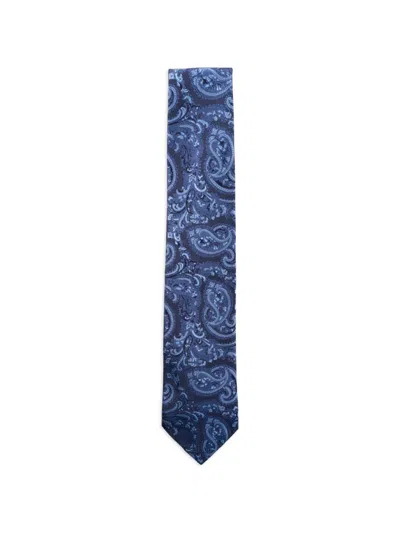 Etro Jacquard Paisley-print Silk Tie In Blue