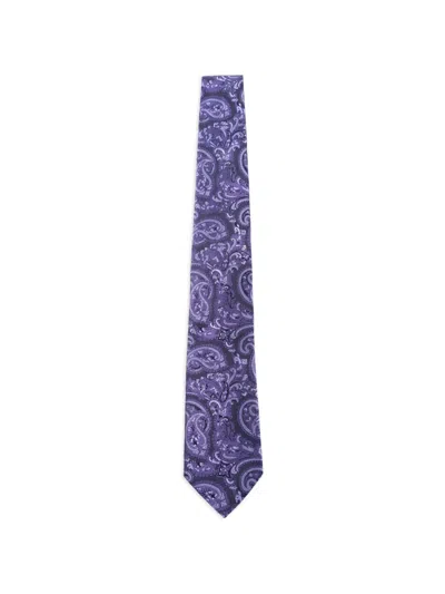 Etro Jacquard Paisley-print Silk Tie In Blue