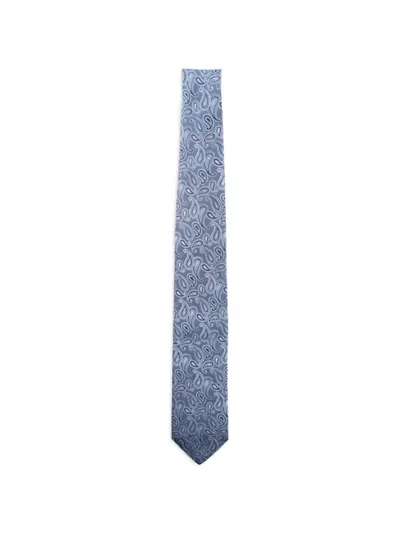 Etro Jacquard Paisley-print Silk Tie In Blue
