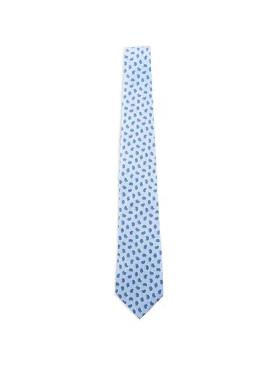 Etro Jacquard Paisley-print Silk Tie In Blue