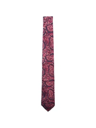 Etro Jacquard Paisley-print Silk Tie In Pink
