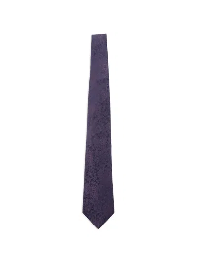 Etro Jacquard Paisley-print Silk Tie In Purple