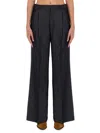 Etro Grey Wide Pants With Concealed Closure In Wool Blend Woman
