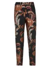 Etro Jacquard Cigarette Trousers In Black