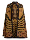 Etro Jacquard-pattern Cape In Black