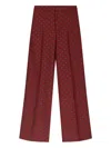 Etro Jacquard-pattern Flared Trousers In Red
